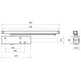 БУЛАТ Доводчик дверной PROFI ДД 802/5 BH-W (25-120кг) белый со скольз.тягой, морозостойкий