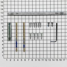 Комплект крепления для ручек на розетках для A=90-115мм, шток 8х160мм