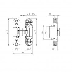 Петля скрытой установки U3D2000.TG BL черный