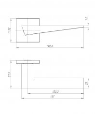 Ручка раздельная K.JS51.TRIO SSG-39 сатинированное золото