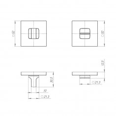 Ручка поворотная BK6.K.JS51 (BK6 JS) SSC-16 сатинированный хром