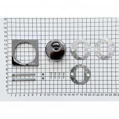 Броненакладка защитная врезная DOORLOCK PRO6225S CP (полированный хром), квадратная розетка, HRC50
