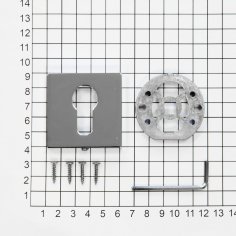 Ключевина под цилиндр DOORLOCK ES02/S/С CP полированный хром , квадратная розетка