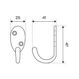 СТАНДАРТ 1089 AB ст. бронза ЕВРОПАКЕТ 2шт. крючок-вешалка