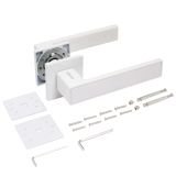 АЛЛЮР АРТ  "ЛАНА" W/W+L45-8 W (86110/S45) матовый белый Комплект ручка и защелка