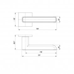 Ручка раздельная K.ARC.Q52.MARS BL/GR-24 черный/графит