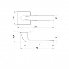 Ручка раздельная K.ARC.Q52.SATURN BL-24 черный