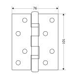 АЛЛЮР 2043 (101х76) 2BB-FHP BL БЛИСТЕР 2 подш. матовый черный Петля дверная 2 шт