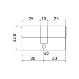 Стандарт MAX 60 (30х30) AB 5кл ст.бронза перф.ключ/ключ Цилиндровый механизм