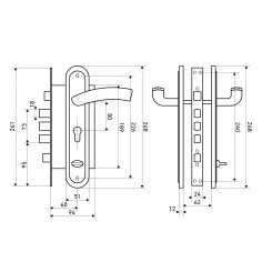 БУЛАТ  ЗВ 4-4B.60.80.01.04-R АЛЬФА хром без ц/м (ЗВ4-0526R) Замок врезной с/руч