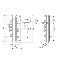 БУЛАТ  ЗВ 4-4B.60.80.01.04-R АЛЬФА хром без ц/м (ЗВ4-0526R) Замок врезной с/руч