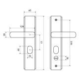 СТАНДАРТ РН-СТ261 Y SN нерж. двухсторонняя универ. для кит. металл. дверей Комплект ручек