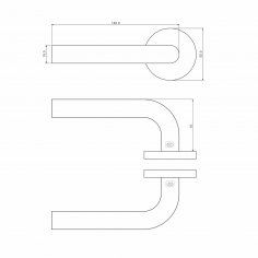 Ручка дверная DOORLOCK 050/F-55 PZ Rt, матовая нержавеющая сталь