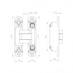 Петля скрытой установки U3D3000.VPG BL черный TECH