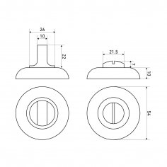 Сантехническая завертка к ручкам СТАНДАРТ BK-R1 SN/CP мат.никель B2B