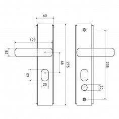 СТАНДАРТ РН-СТ261 Y SN нерж. двухсторонняя универ. для кит. металл. дверей Комплект ручек