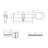 АЛЛЮР HD FG 90-5К CP (45x45G) хром перф.кл/верт Цилиндровый механизм