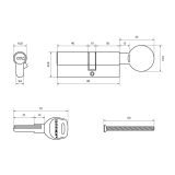 АЛЛЮР HD FG 80-5К BP (45x35G) латунь перф.кл/верт Цилиндровый механизм