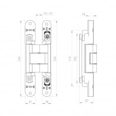 Петля скрытой установки U3D2400.VPG BL черный TECH