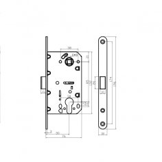 Замок дверной магнитный Doorlock DL451M/С/50/85/18/Black, цилиндровый, черный