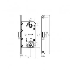 Замок дверной Doorlock V 432/WC/50/96/18/Black, межкомнатный, черный