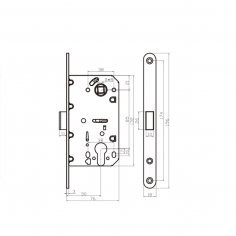 Замок дверной магнитный Doorlock DL451M/С/50/85/18/Black, цилиндровый, черный