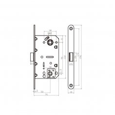 Замок дверной Doorlock V 431/С/50/85/18/Black, цилиндровый, черный