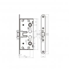 Замок дверной огнестойкий DOORLOCK V1739С, оцинкованный