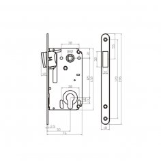 Замок дверной магнитный  Doorlock DL441M/С/50/85/18/SN, цилиндровый, матовый никель