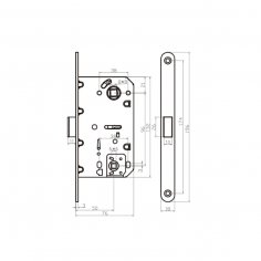 Замок дверной магнитный Doorlock DL452M/WC/50/96/18/Black, межкомнатный, черный