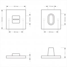 Поворотная кнопка DOORLOCK TK06/S/WC Slim MBSN, матовый никель