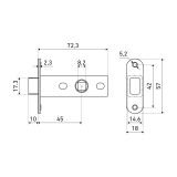 АЛЛЮР АРТ L45-8M-R18 BL матовый черный магнитная овал.торц.планка Защёлка