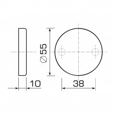 Розетка глухая DOORLOCK R55 UG Rt (нержавеющая сталь), 1 шт.