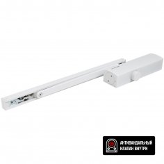 БУЛАТ Доводчик дверной PROFI ДД 802/5 BH-W (25-120кг) белый со скольз.тягой, морозостойкий