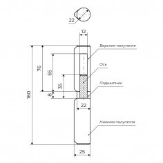 АЛЛЮР 22х160 с/подш  капл. шарнир-петля под сварку Упакованная