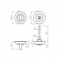 Ручка поворотная с фиксацией ключом BK6.FIX.JR BL-24 черный