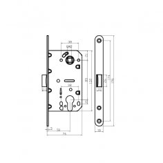 Замок дверной Doorlock V 431/С/50/85/18/SN, цилиндровый, матовый никель
