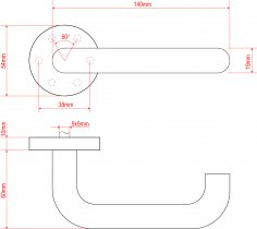 Ручка дверная DOORLOCK V S38/F/9/C PZ, черная