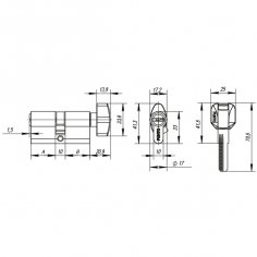 Цилиндровый механизм MaxPro7002Knob120mm(55+10+55) SN никель 7key с вертушкой