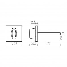 Ручка поворотная BKW8x75.K.TRG52 SSC-16 сатин хром 