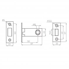 Защелка врезная MAGNLN50-8 AB бронза