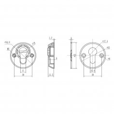 Броненакладка на цилиндровый механизм DOORLOCK DEF5512, декоративная, чёрная