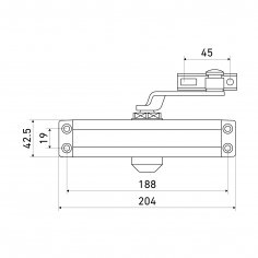 БУЛАТ Доводчик дверной ULTIMATE (УЛЬТИМЕЙТ) ДД-120 A-B (60-140 кг) черный, морозостойкий