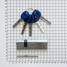 Цилиндровый механизм DOORLOCK V 2300AB N серия Variant, никелированный, 30x70мм, 5 перф.ключей