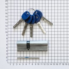 Цилиндровый механизм DOORLOCK V 2300AB N серия Variant, никелированный, 35x60мм, 5 перф.ключей