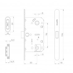 Магнитная защелка WC с ответной планкой GRAVITY.PRO G01.196.50.96 AB бронза