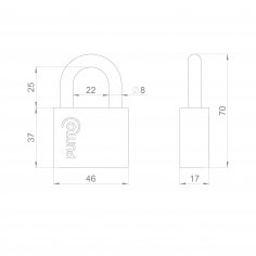 Замок навесной PK-1550 SN-3 3 key диск.ключ  