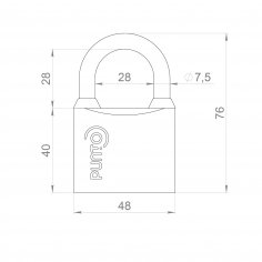 Замок навесной PK-0150 3 key англ.ключ. 