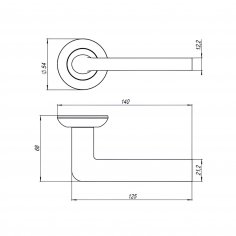 Ручка раздельная R.TL54.NEXT 105mm SN-3 матовый никель