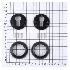 Ключевина под цилиндр DOORLOCK ES02/R/С Black черная, пара